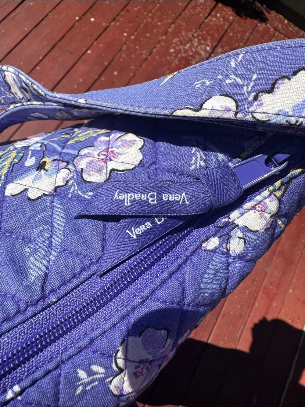 Vera Bradley Quilted Floral Shoulder Bag in Purple